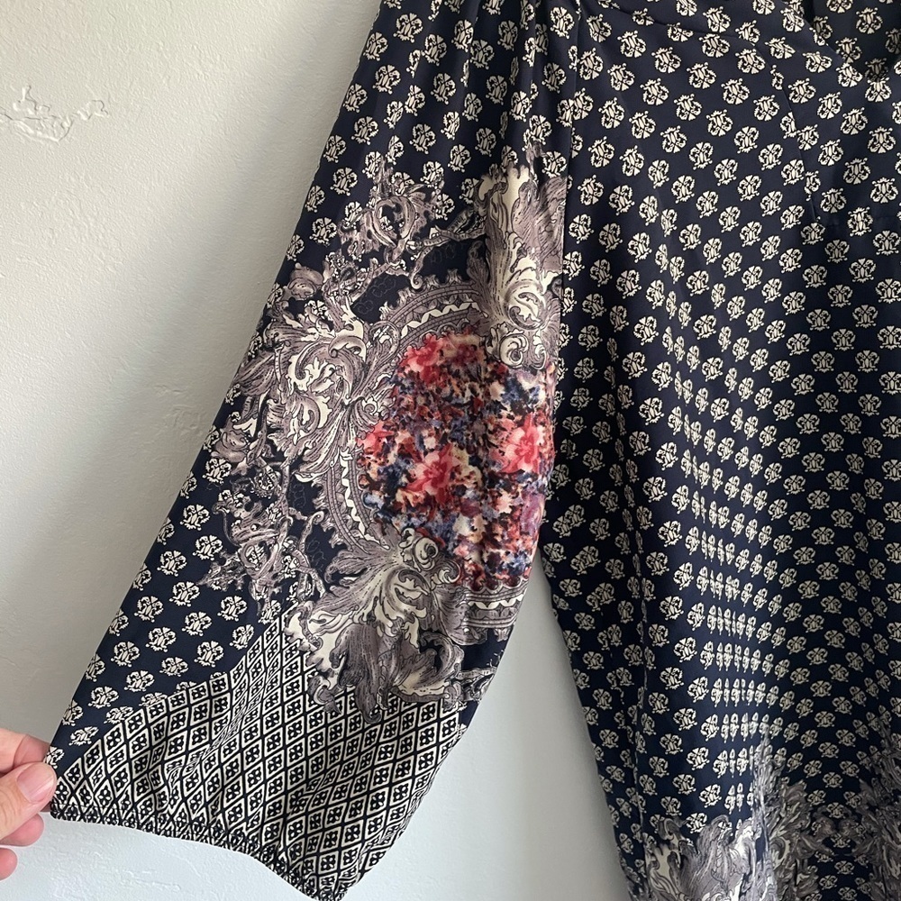 Anthropologie West Kei Navy Floral Shift Dress Size M fall wardrobe - Picture 2 of 9